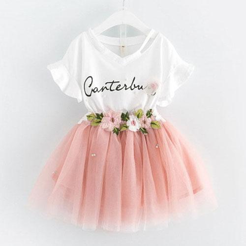 Flowers Design Skirt And Top