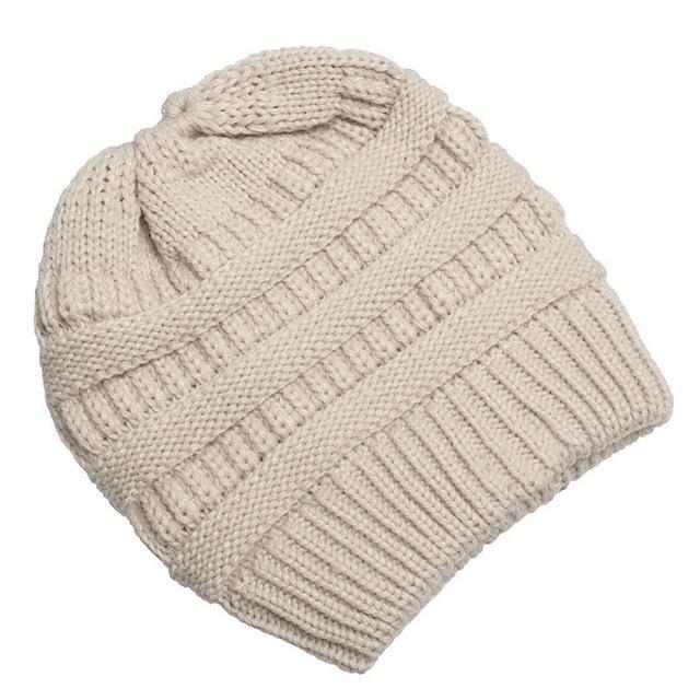 Soft Knit Ponytail Beanie