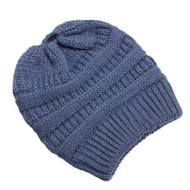 Soft Knit Ponytail Beanie