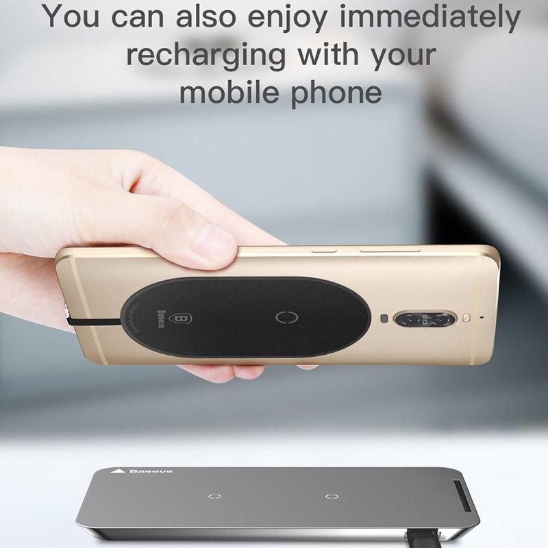 Baseus Qi Wireless Charger Receiver For iPhone 7 6 6s 5 Wireless Charging Micro Type C Adapter For Samsung Xiaomi Android Phone