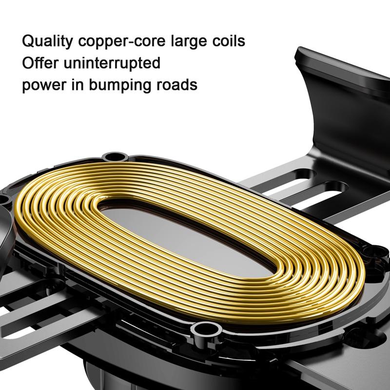 Baseus Car Mount Qi Wireless Charger For iPhone XS Max X XR 8 Fast Wireless Charging Car Phone Holder For Samsung Note 9 S9 S8