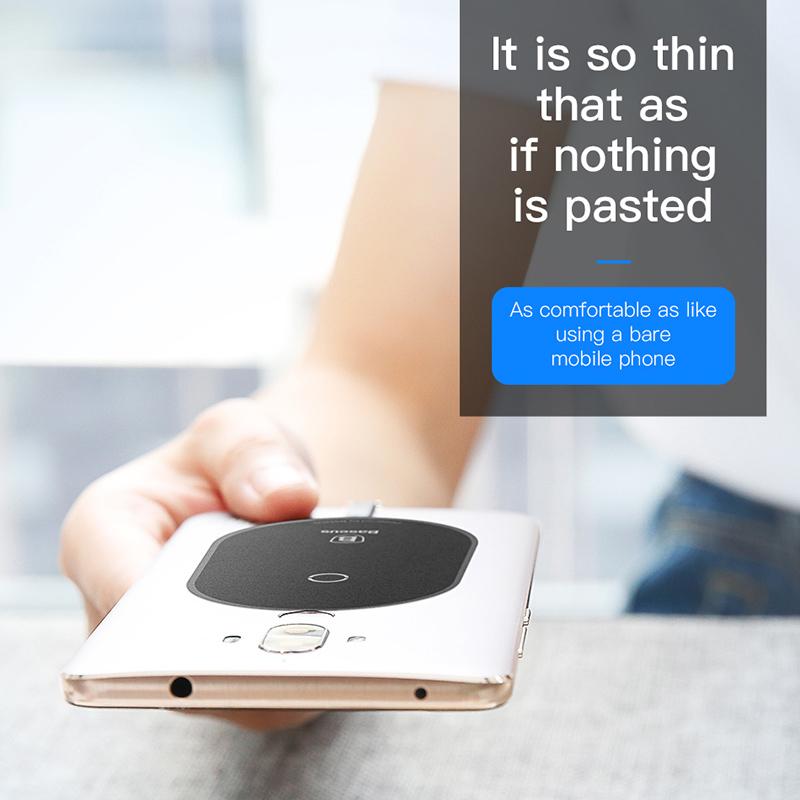 Baseus Qi Wireless Charger Receiver For iPhone 7 6 6s 5 Wireless Charging Micro Type C Adapter For Samsung Xiaomi Android Phone