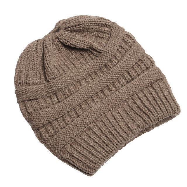 Soft Knit Ponytail Beanie