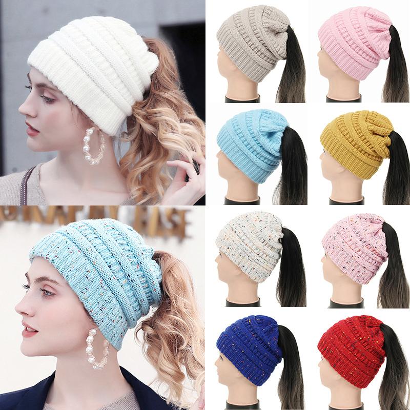 Soft Knit Ponytail Beanie