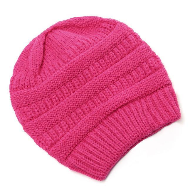 Soft Knit Ponytail Beanie