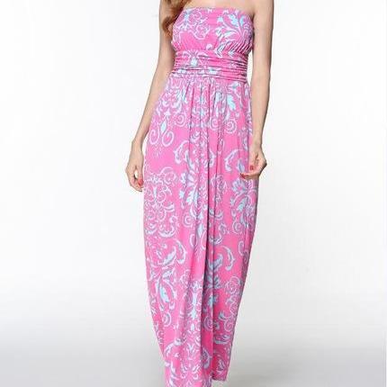 Strapless Off Shoulder Long Maxi Sundress