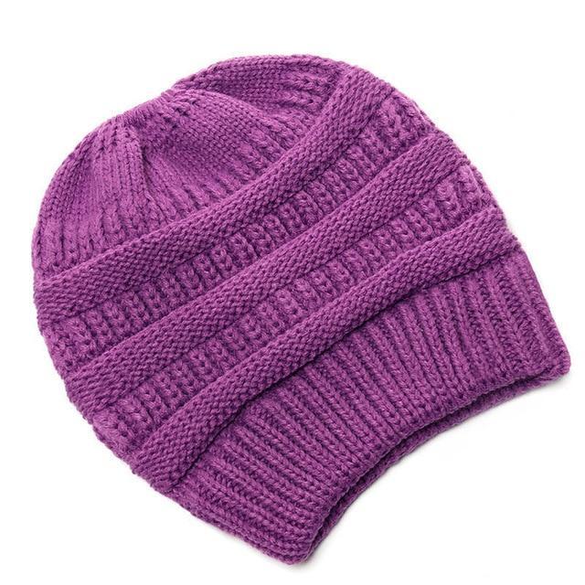 Soft Knit Ponytail Beanie