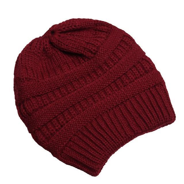Soft Knit Ponytail Beanie