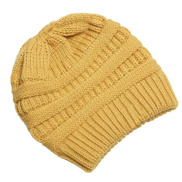 Soft Knit Ponytail Beanie