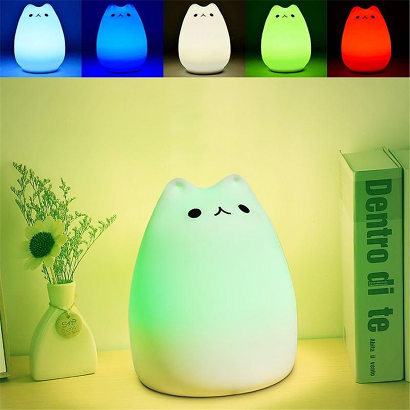 Silicone Soft Cat LED Night Light