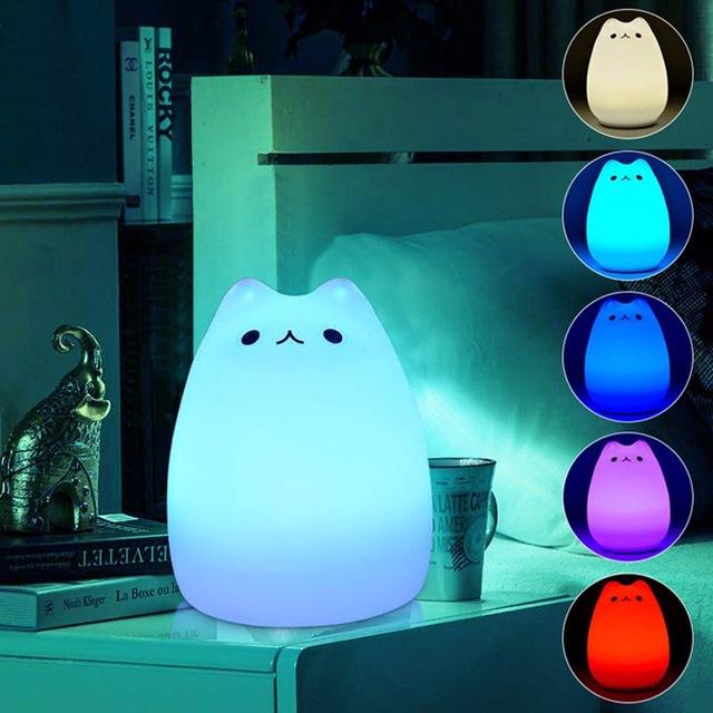 Silicone Soft Cat LED Night Light
