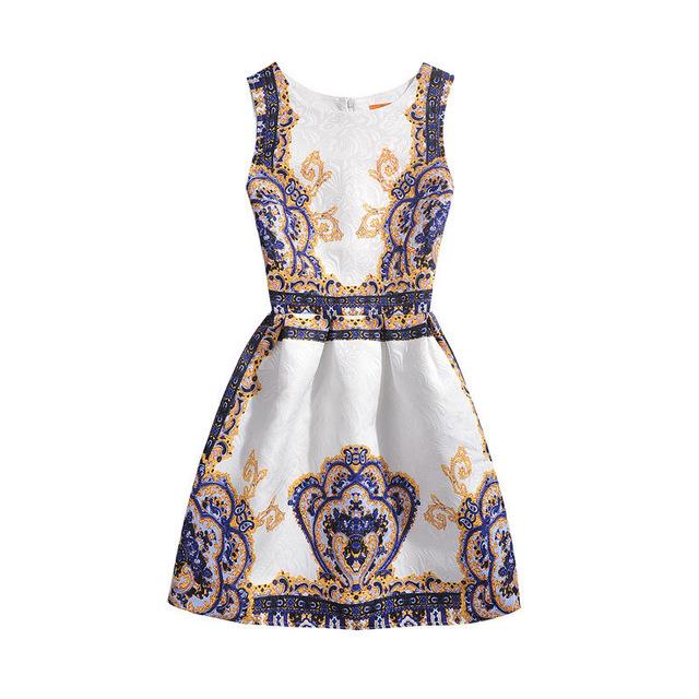 Butterfly and Floral Print Summer Dress