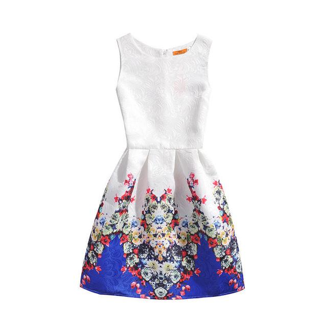 Butterfly and Floral Print Summer Dress