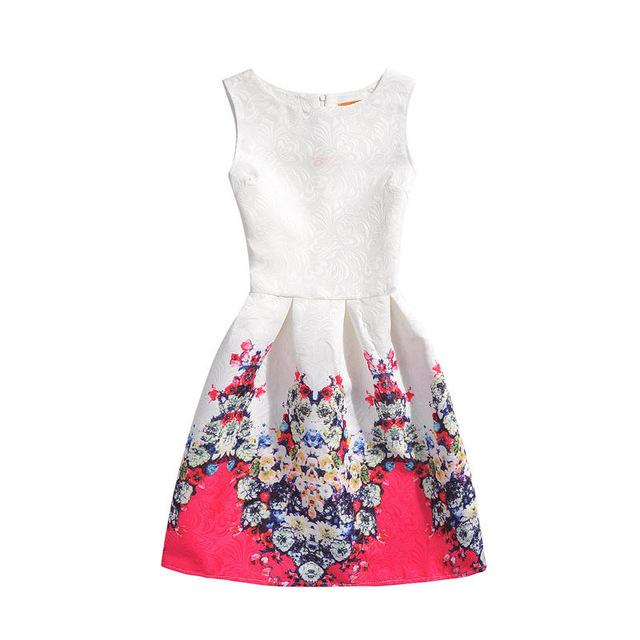 Butterfly and Floral Print Summer Dress