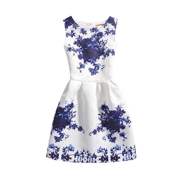 Butterfly and Floral Print Summer Dress