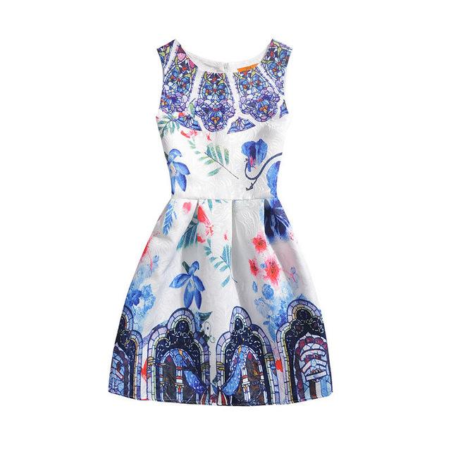 Butterfly and Floral Print Summer Dress