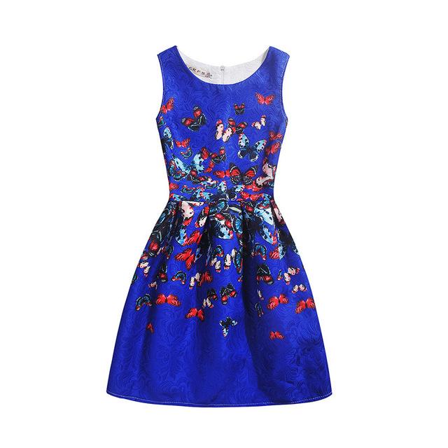 Butterfly and Floral Print Summer Dress