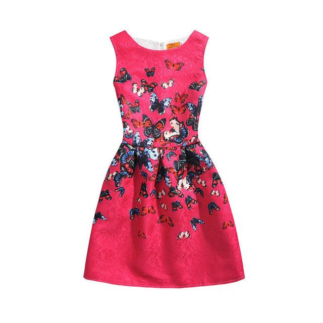 Butterfly and Floral Print Summer Dress