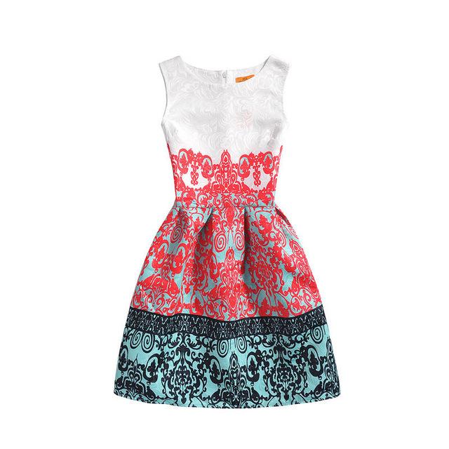Butterfly and Floral Print Summer Dress