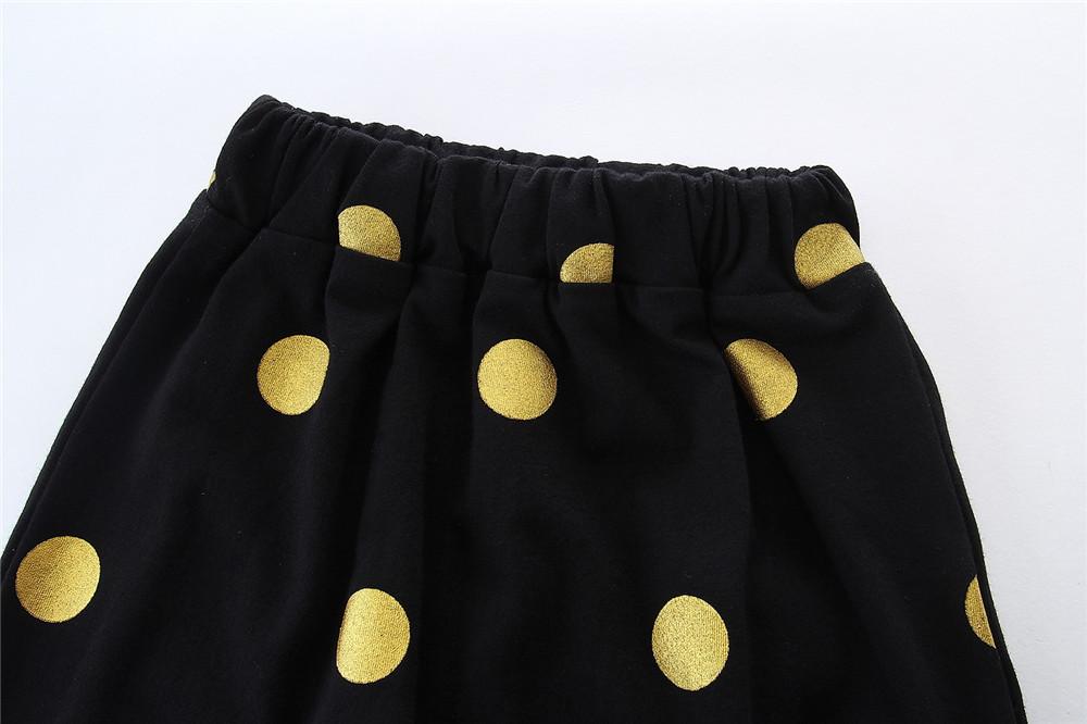 Short-sleeve Shirt and Polka Dot Skirt Dress