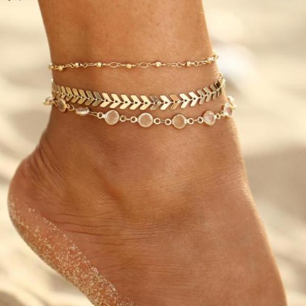 Sequins Anklet Set