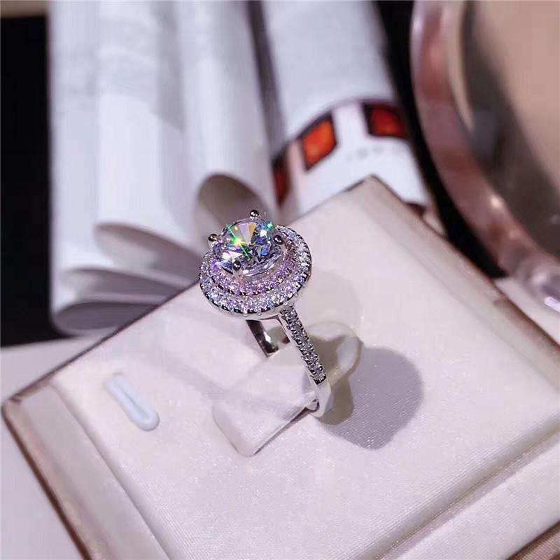 Real 925 Sterling Silver Cubic Zircon Wedding Ring for Women