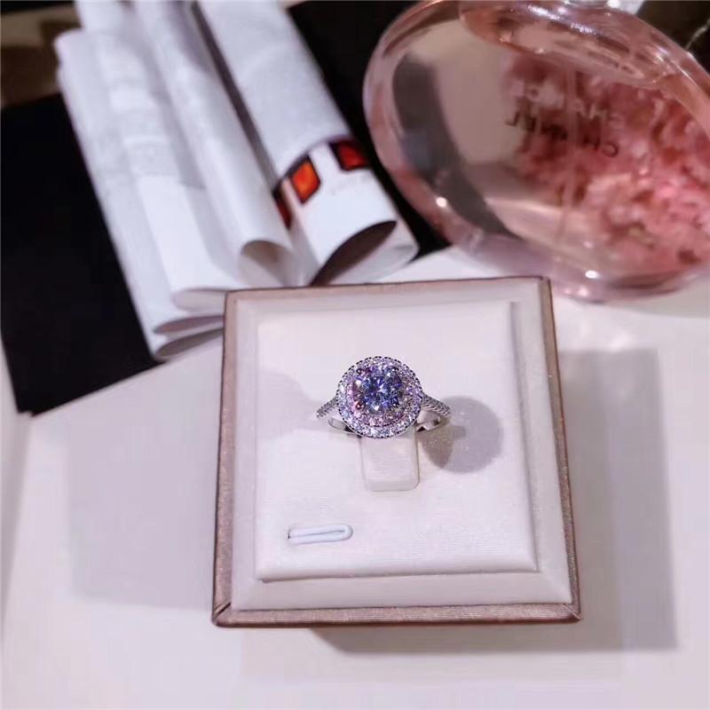 Real 925 Sterling Silver Cubic Zircon Wedding Ring for Women