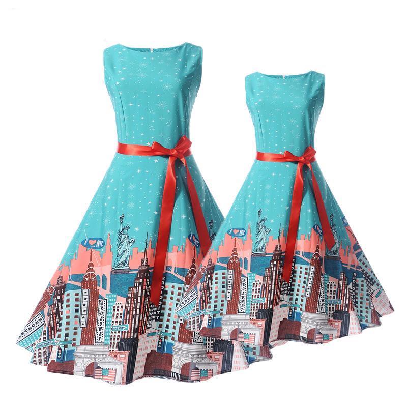 Sleeveless Printed Dress