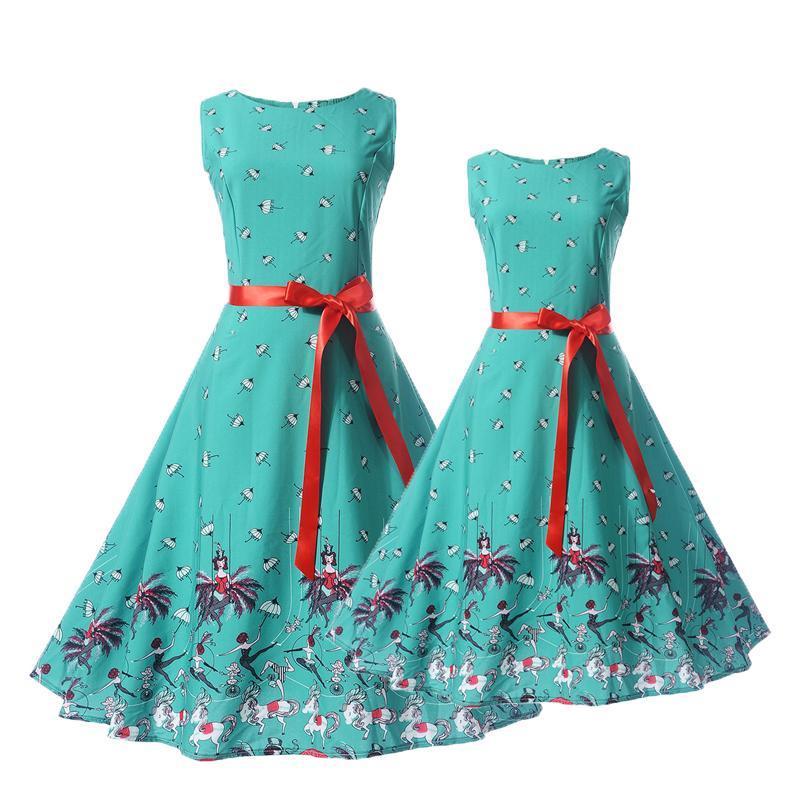 Sleeveless Printed Dress