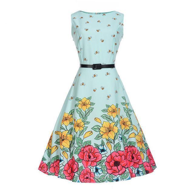 Sleeveless Printed Dress