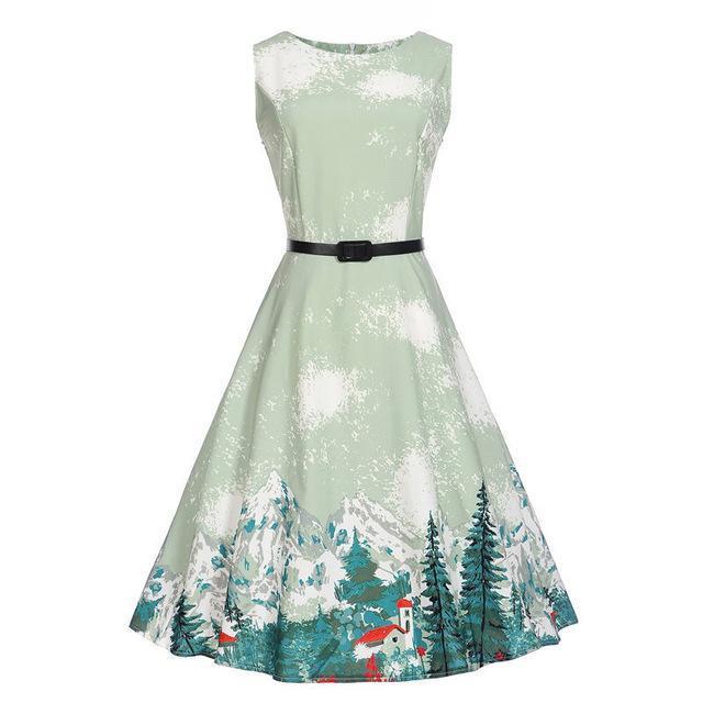 Sleeveless Printed Dress