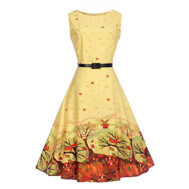 Sleeveless Printed Dress