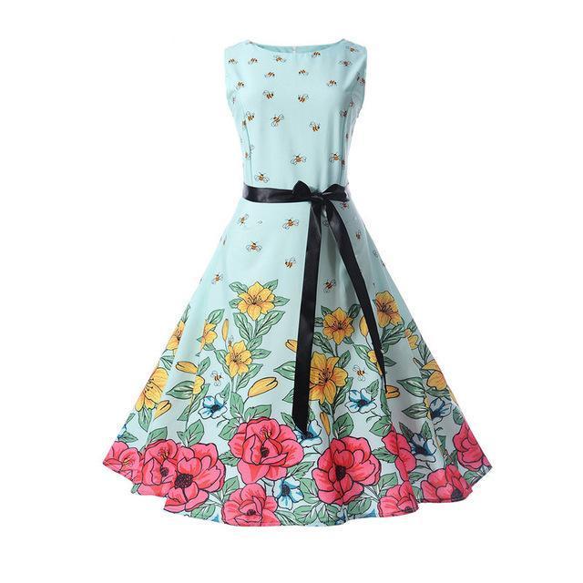 Sleeveless Printed Dress