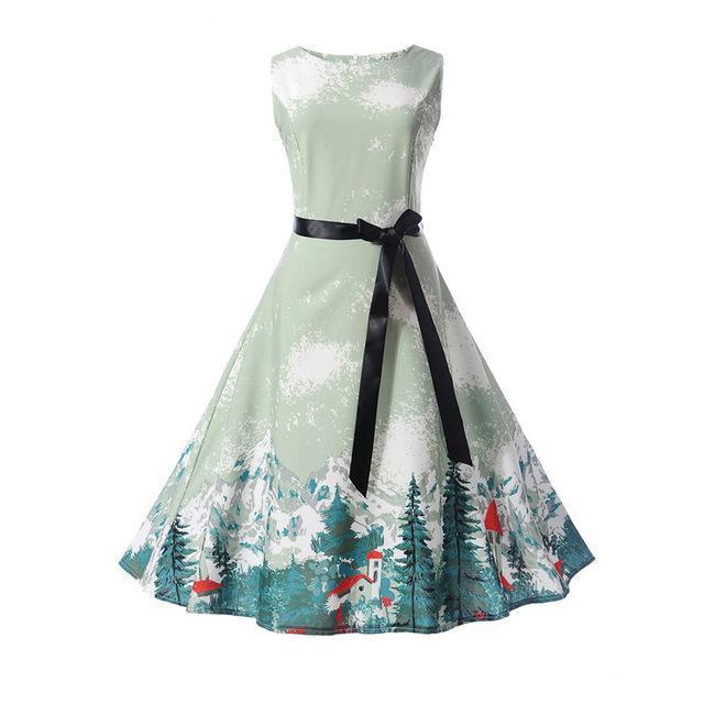 Sleeveless Printed Dress