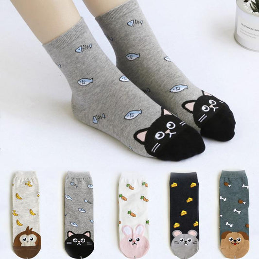 Cat & Dog Footprint Cotton Socks