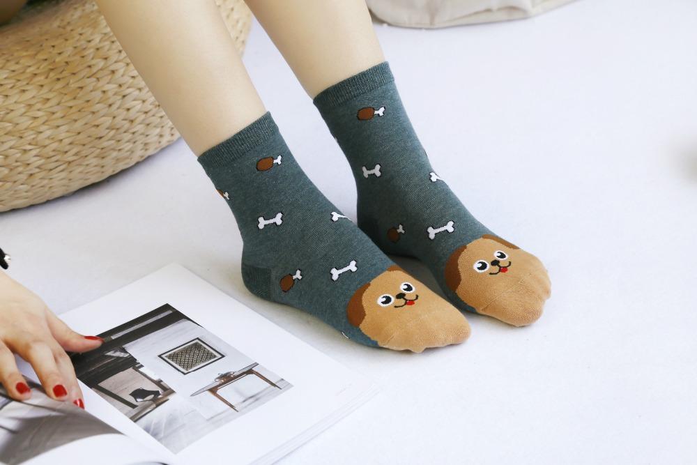 Cat & Dog Footprint Cotton Socks
