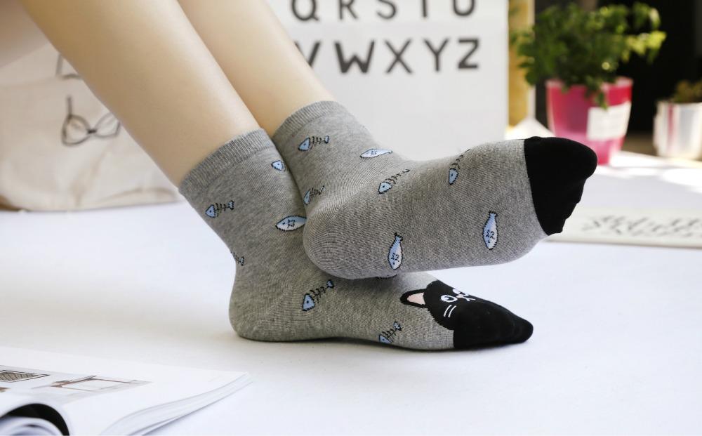 Cat & Dog Footprint Cotton Socks