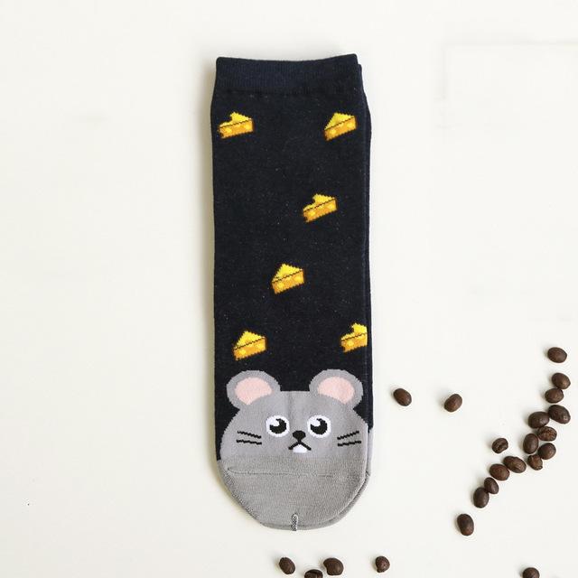Cat & Dog Footprint Cotton Socks
