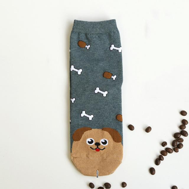 Cat & Dog Footprint Cotton Socks