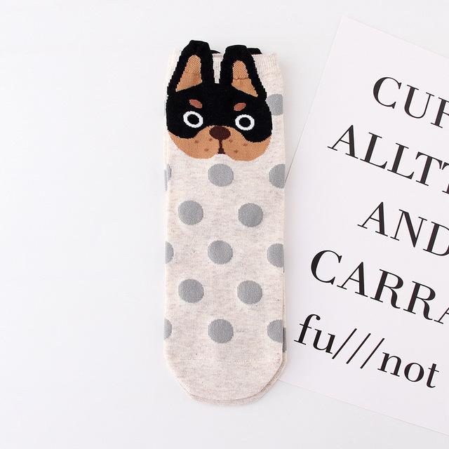 Cat & Dog Footprint Cotton Socks