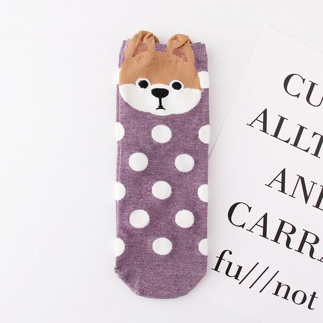 Cat & Dog Footprint Cotton Socks