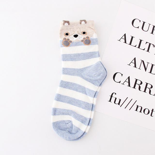 Cat & Dog Footprint Cotton Socks