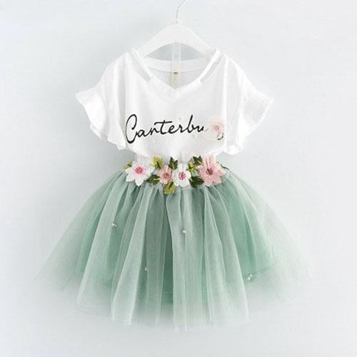 Flowers Design Skirt And Top