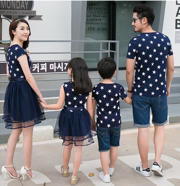Star Patterned Family Matching Dress