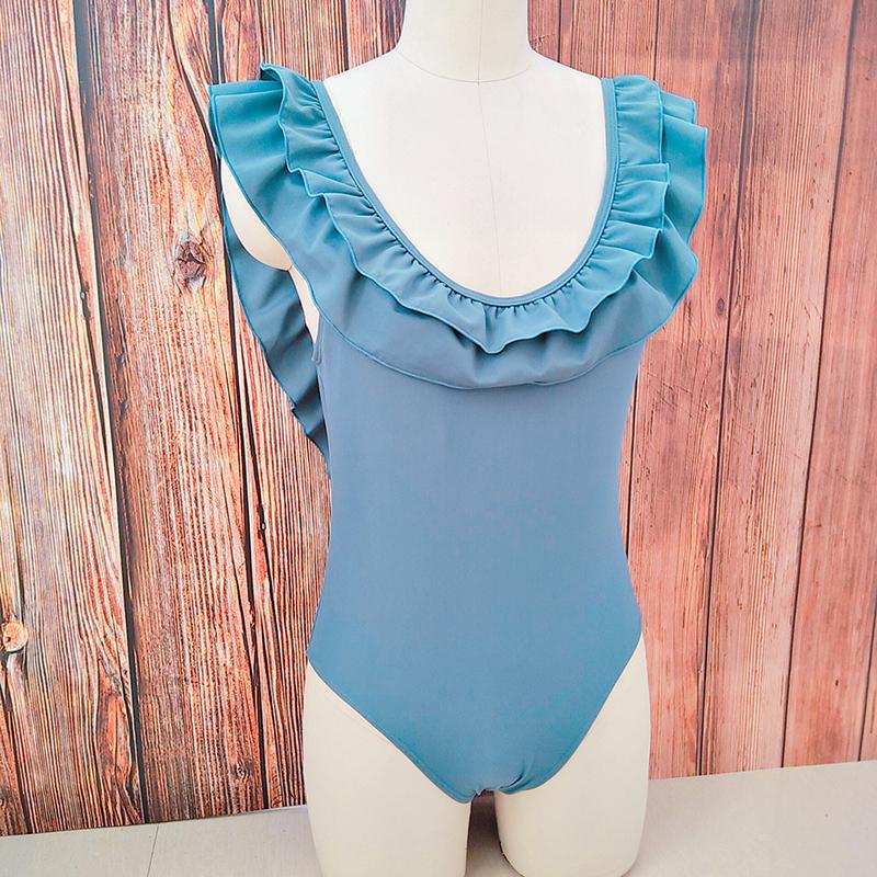 Ruffle One Piece Backless Swimsuit