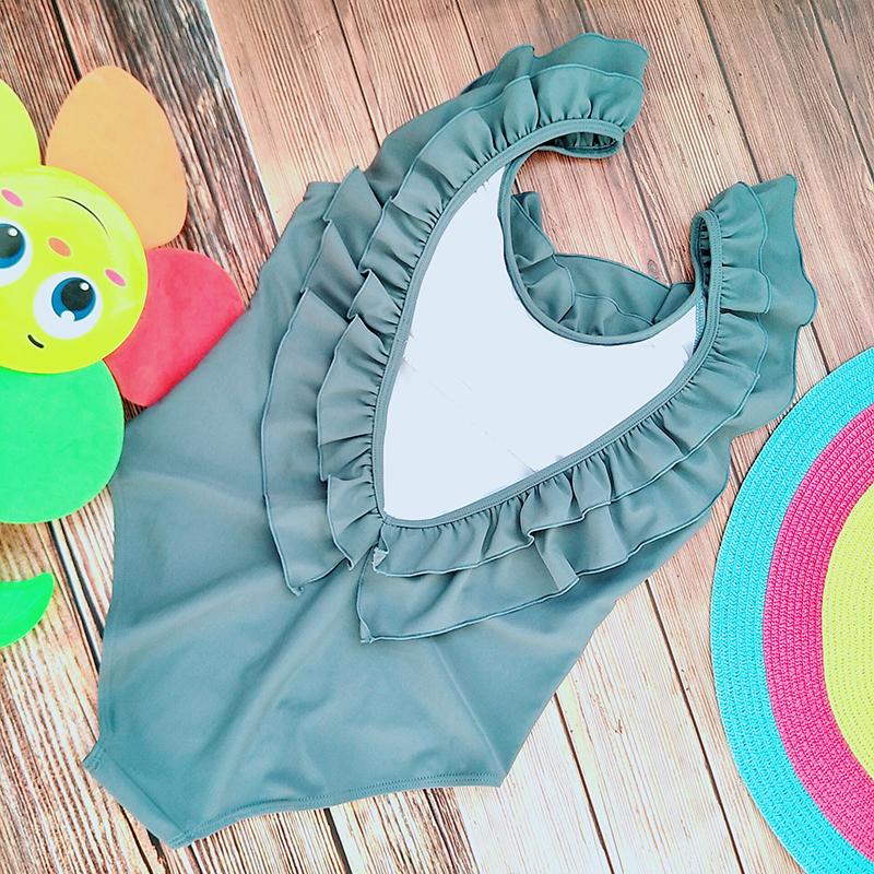 Ruffle One Piece Backless Swimsuit