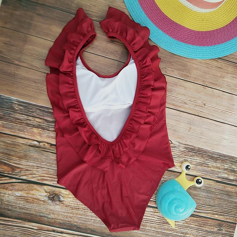 Ruffle One Piece Backless Swimsuit