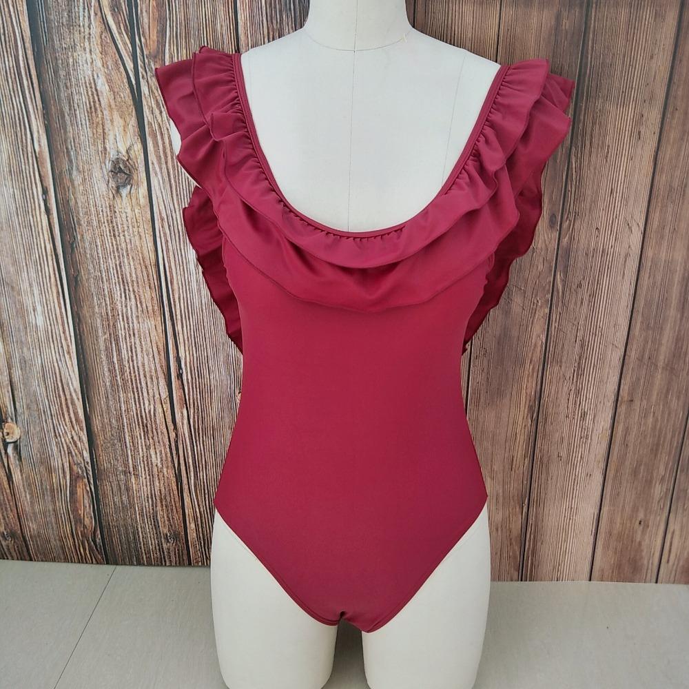 Ruffle One Piece Backless Swimsuit