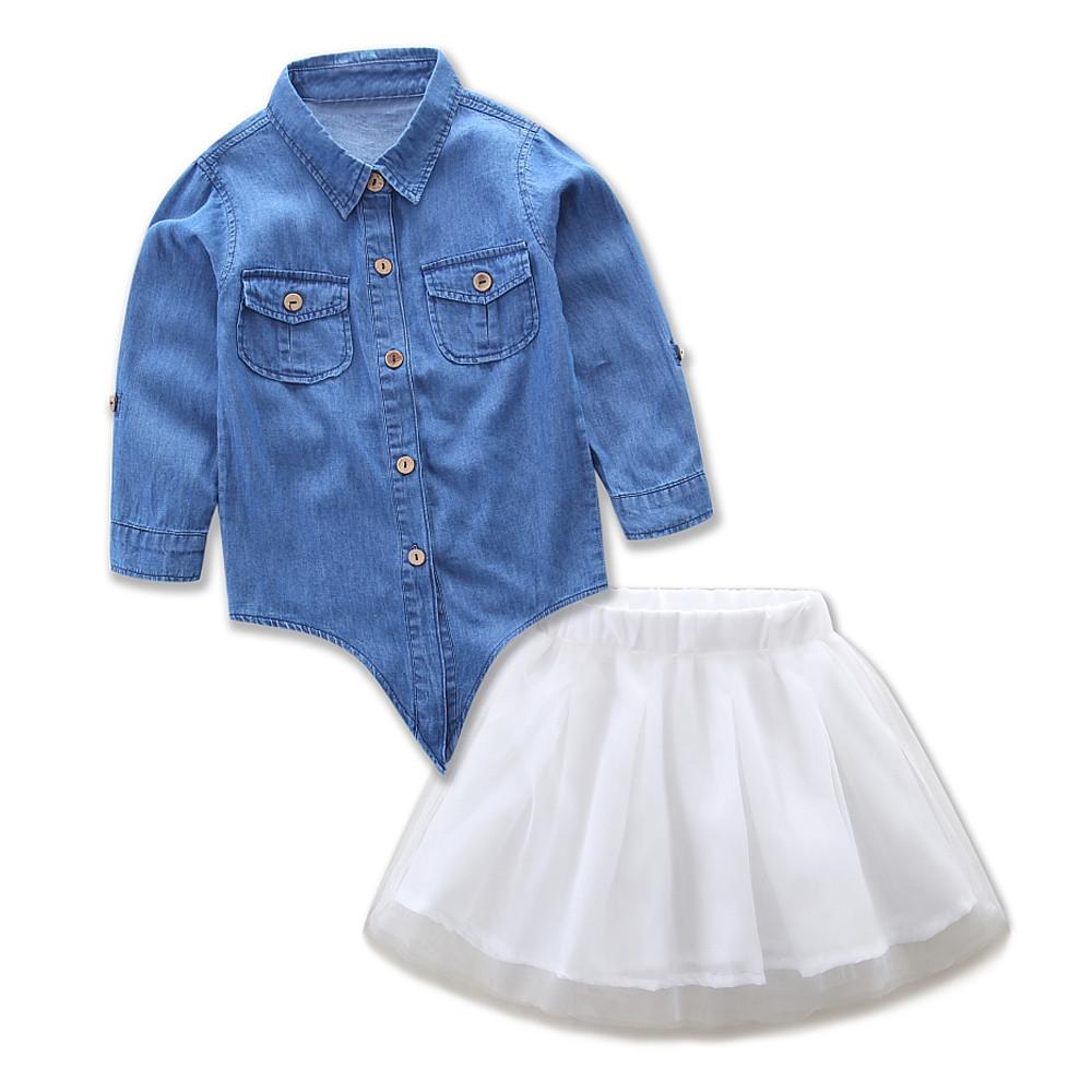 Denim T-Shirt Top and Skirt Dress
