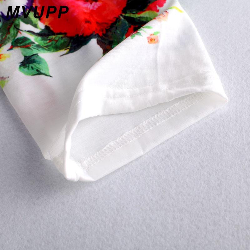 Half Sleeve A-Line Knee-length Floral Dress